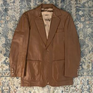 Vintage 80’s mens Cresco whiskey tan leather jacket sport coat 39